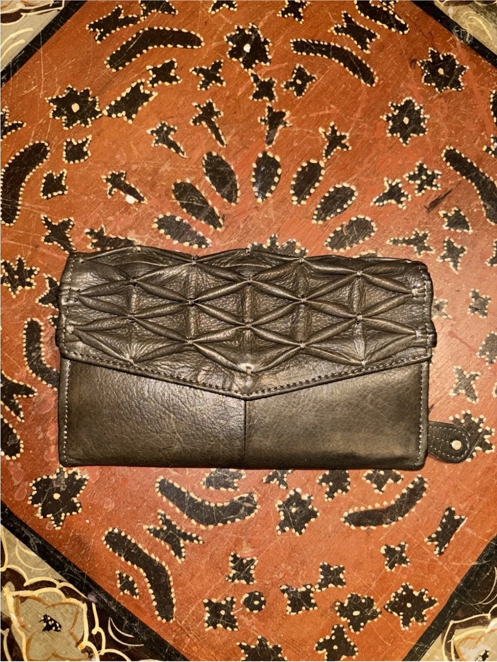 Anthropologie Day & Mood Gray Brown Leather Wallet